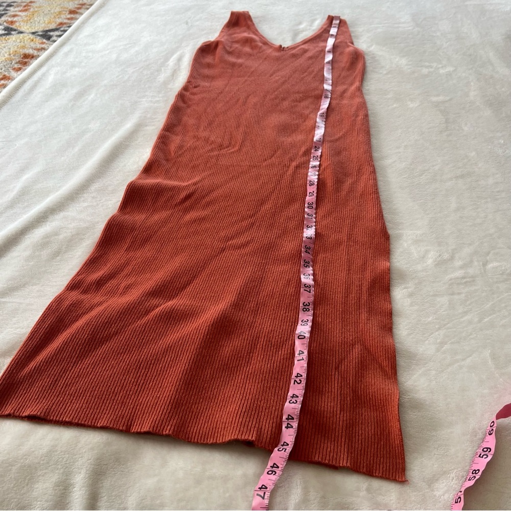 House of Harlow 1960 Rust Orange Ribbed Bodycon Midi Dress - Picture 7 of 9
